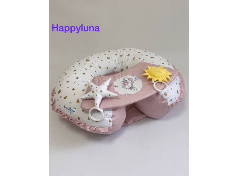 Подушка-трансформер 4 в 1 Happy Luna  "Золоті сердечка"