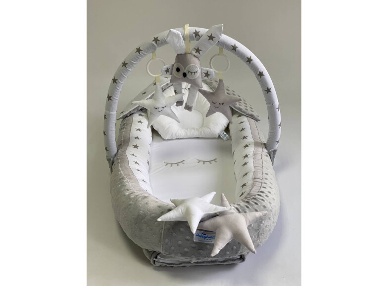 Premium Baby nest "Bunny 2" with a arc for toys