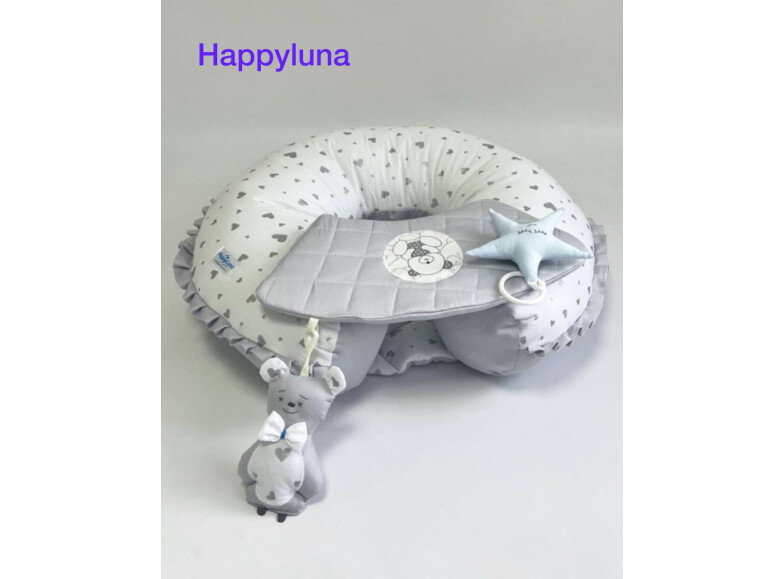 Подушка-трансформер 4 в 1 Happy Luna  "Срібні серця"